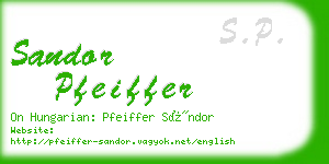 sandor pfeiffer business card